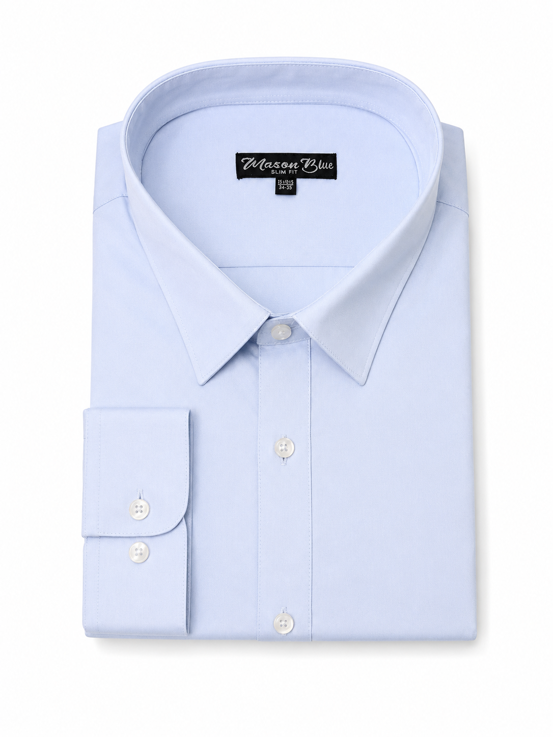 Mason Blue Dress Shirt Light Blue folded