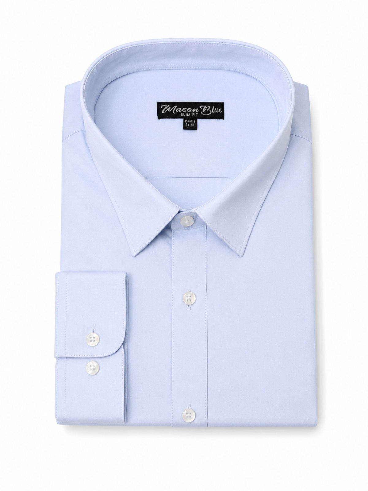 Mason Blue Dress Shirt Light Blue folded