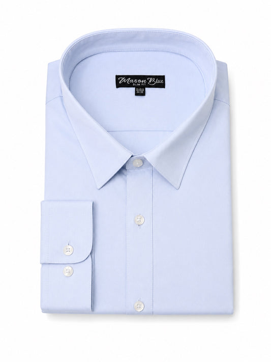 Mason Blue Dress Shirt Light Blue folded