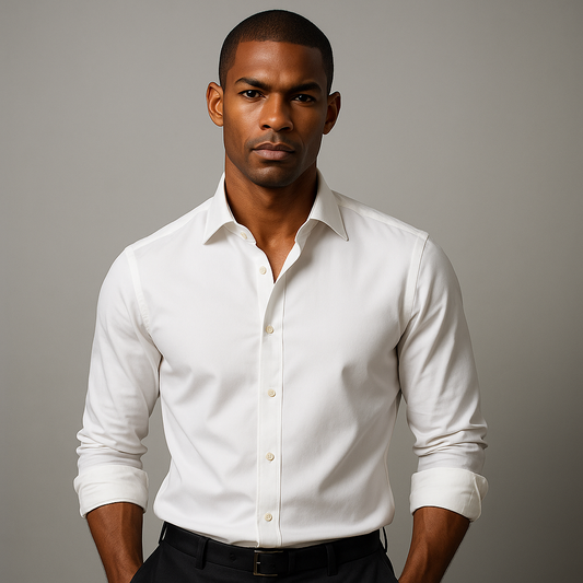 Mason Blue Dress Shirt White