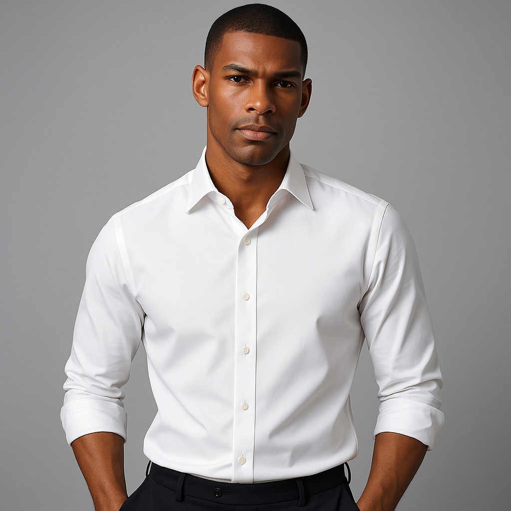 Mason Blue Dress Shirt White