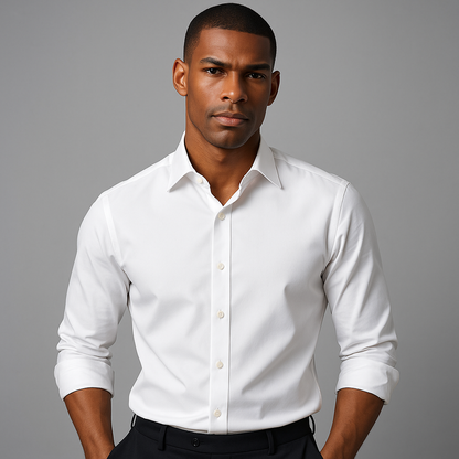 Mason Blue Dress Shirt White