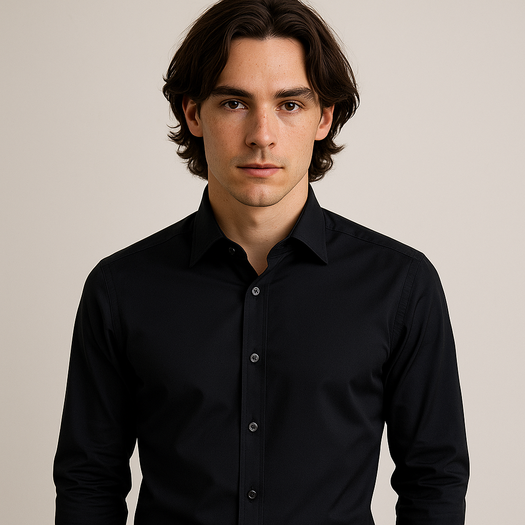 Mason Blue Dress Shirt Black