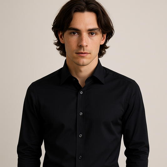 Mason Blue Dress Shirt Black