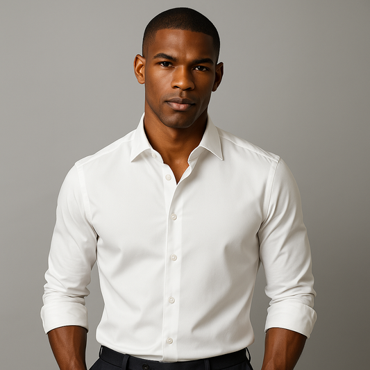 Mason Blue Dress Shirt White