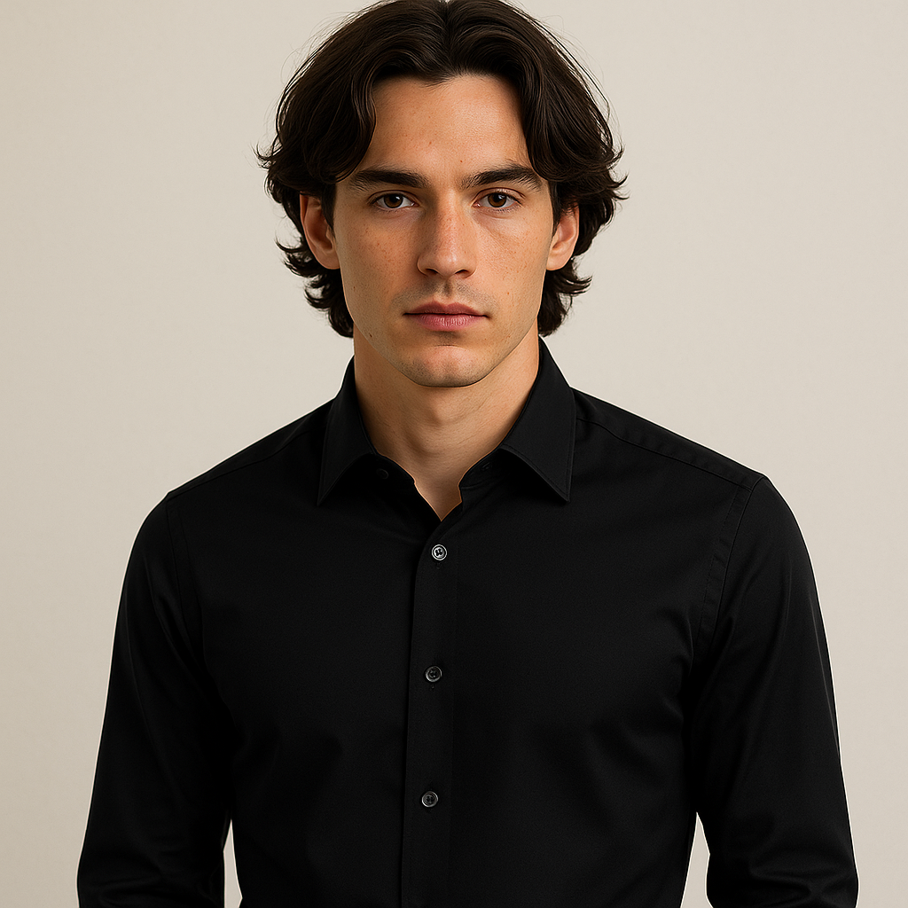 Mason Blue Dress Shirt Black