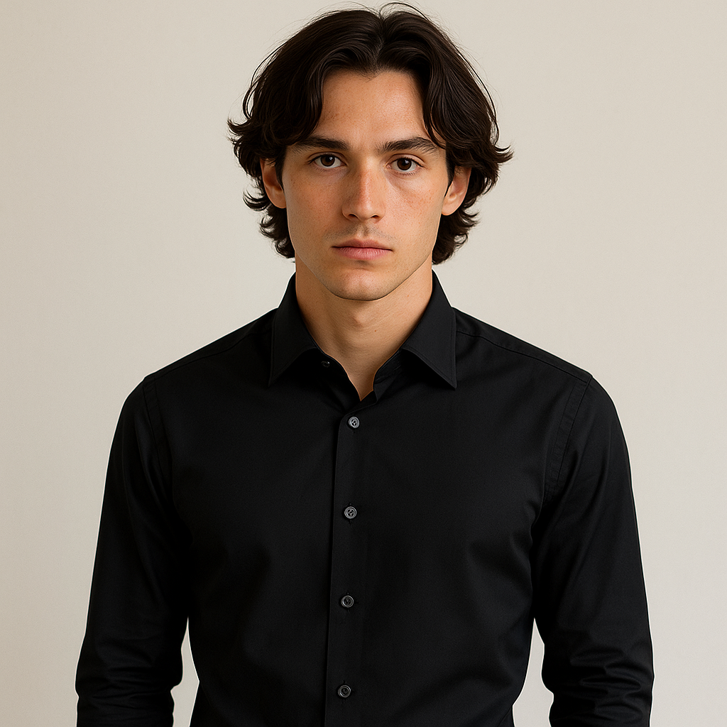 Mason Blue Dress Shirt Black